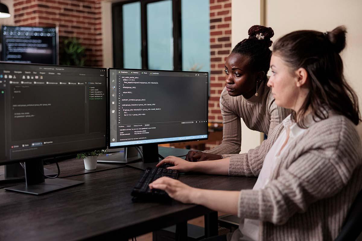 two women programming