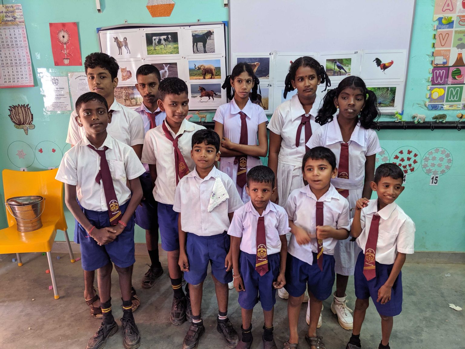 group of students from kilinochchi district posing for picture