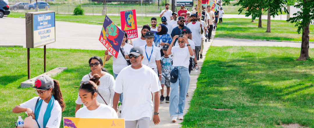 SAAAC Autism Centre community members walking during walk-a-thon