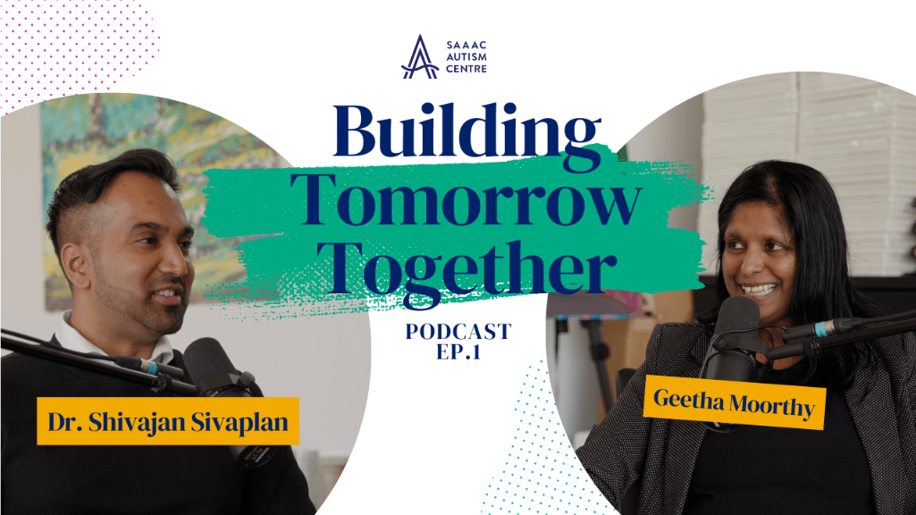 Building Tomorrow Together banner featuring Dr. Shivajan Sivapalan and Geetha Moorthy