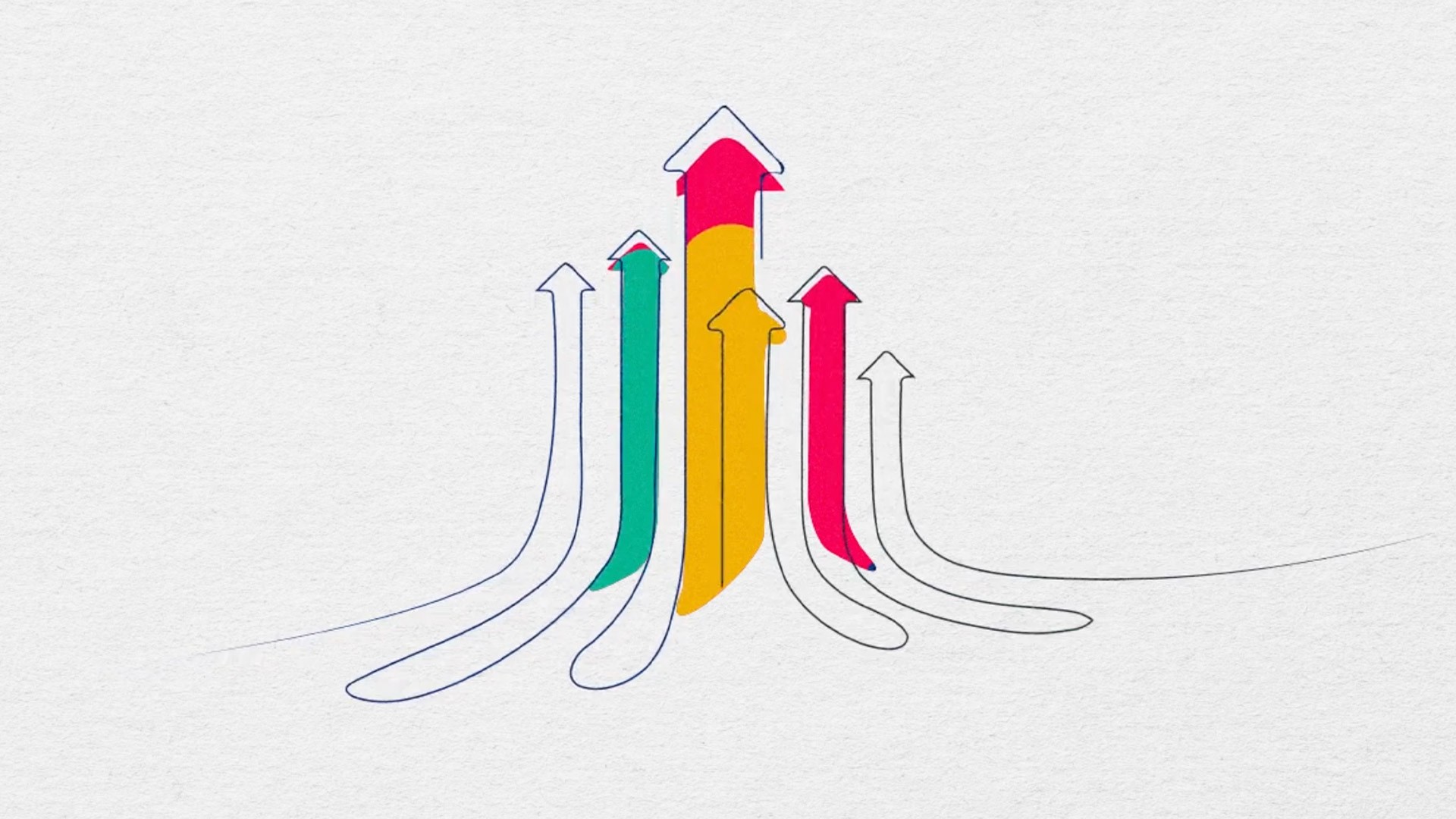 Illustration of multiple upward arrows in various colors merging and rising together, symbolizing growth, collaboration, and support. Part of the SAAAC Autism Centre’s 'Autism 101' guide aimed at fostering understanding, acceptance, and early intervention for autistic individuals and their support networks.