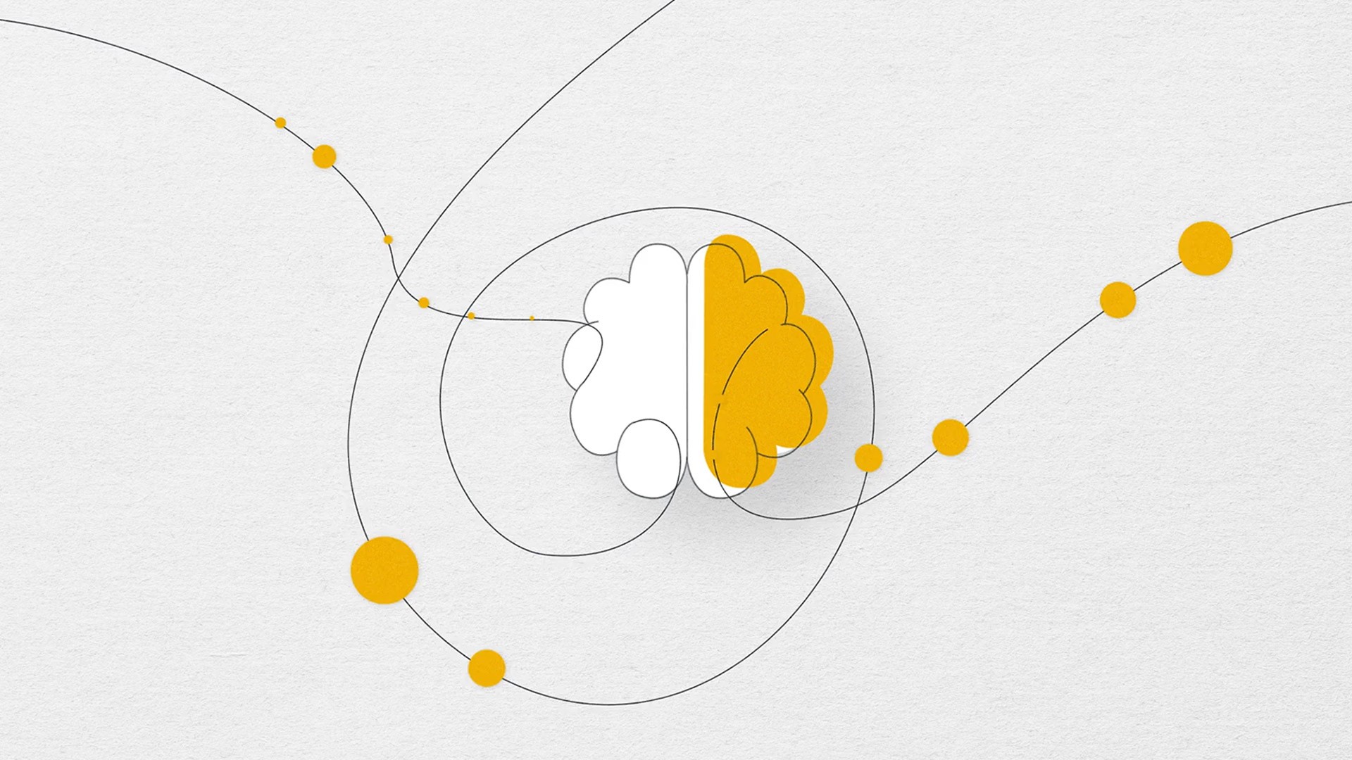 Illustration of a stylized brain with the right hemisphere highlighted in yellow, surrounded by flowing lines and yellow dots. The design represents neural connections and different perspectives on autism. Cover of the SAAAC Autism Centre’s 'Autism 101 Guide' with the tagline: 'Reframe autism. Gain a new perspective and deeper understanding with our Autism 101 Guide.